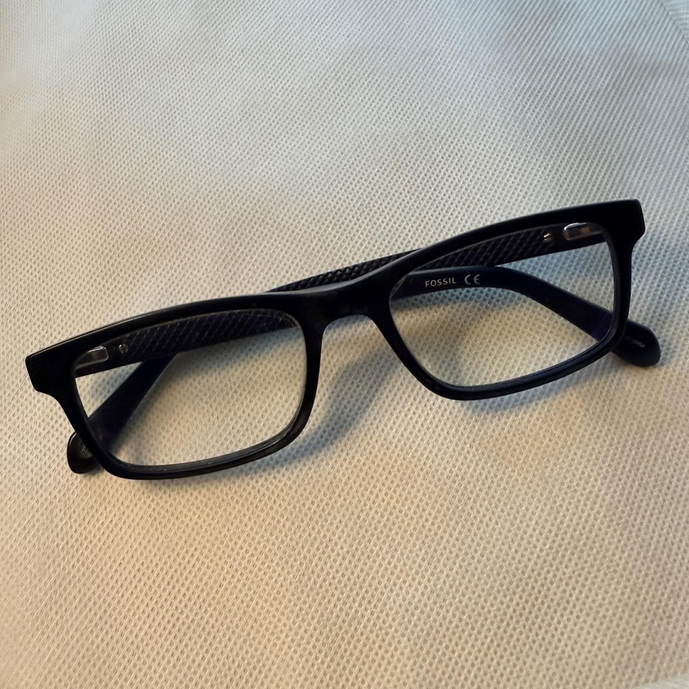 Fossil FOS 7061 Eyeglass FRAMES Black Rectangular 145 Full Rim Mens